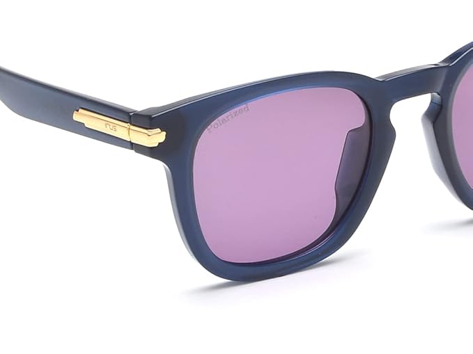 Irus Unisex Polarized and UV Protected Purple Polycarbonate Square sunglass