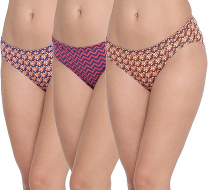 Macrowoman W Series Womens' 100% Cotton Bikini Panty (Pack of 3)