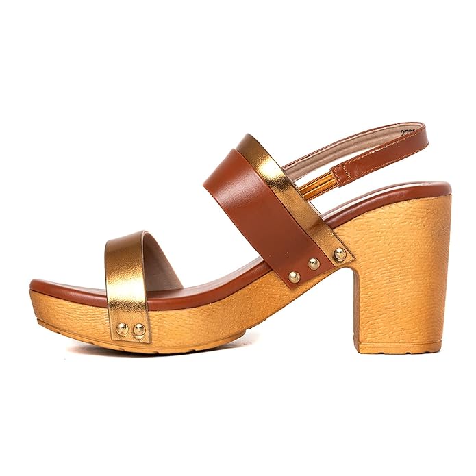 Khadim's Cleo Brown High Heel Block Slingback Sandal for Women (2783583)