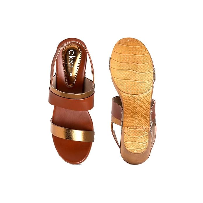 Khadim's Cleo Brown High Heel Block Slingback Sandal for Women (2783583)