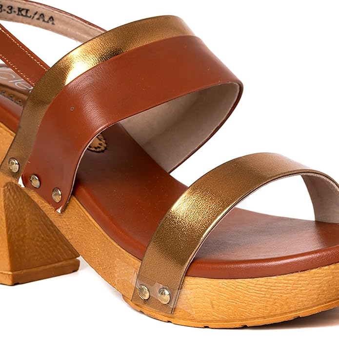 Khadim's Cleo Brown High Heel Block Slingback Sandal for Women (2783583)