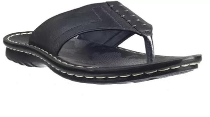 Khadim's Men Solid Black Slippers