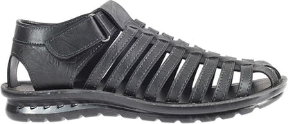 Khadim's Men Solid Black Synthetic Sandal