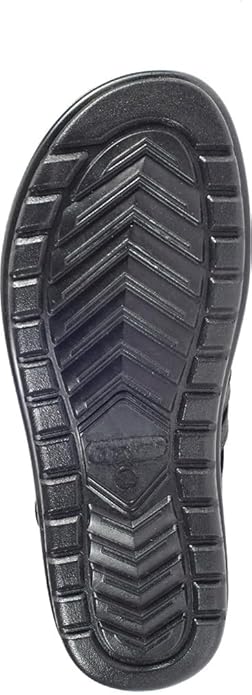 Khadim's Men Solid Black Synthetic Sandal