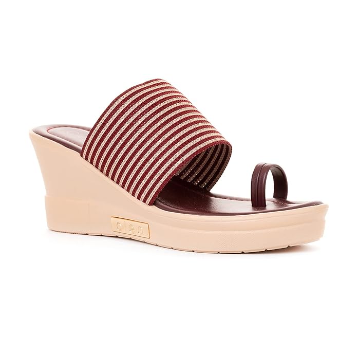 Khadim's Cleo High Heel Wedge Slip On Sandal for Women