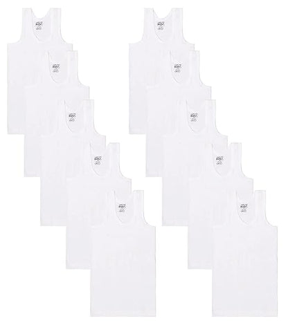 Lux Cozi Sleeveless Cotton Vest for Kids Boys (Pack of 10)