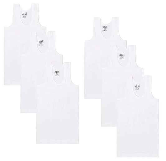 Lux Cozi Sleeveless Cotton Regular Fit Vest for Boys Pack of 6