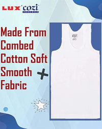 Lux Cozi Sleeveless Cotton Vest for Boys Pack of 4
