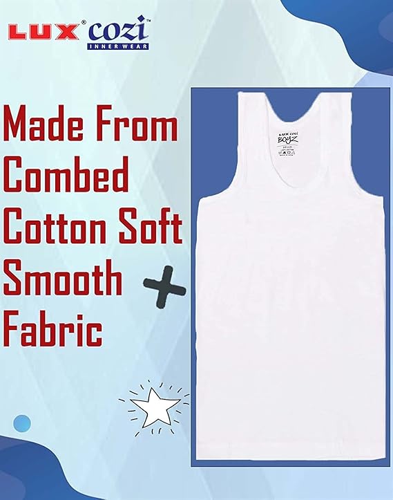Lux Cozi Sleeveless Cotton Regular Fit Vest for Boys Pack of 1