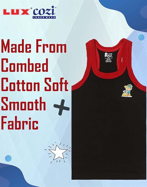 Lux Cozi Sleeveless Cotton Regular Fit Vest for Boys Pack of 1