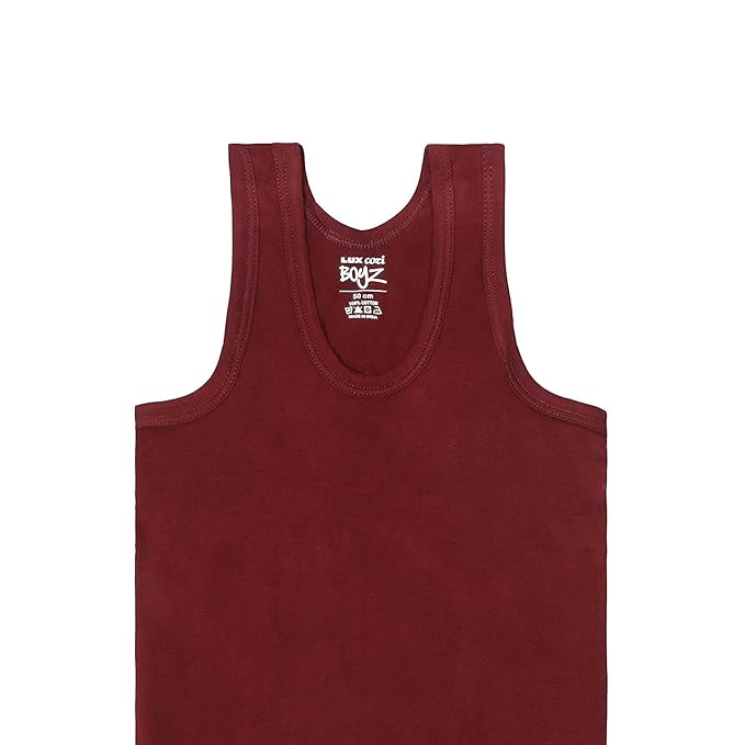 Lux Cozi Sleeveless Cotton Vest for Kids Boys (Pack of 10)