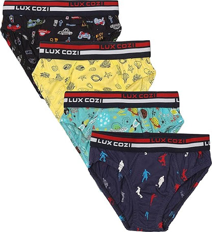 Lux Cozi Boys Outer Elastic Briefs- Assorted Colours