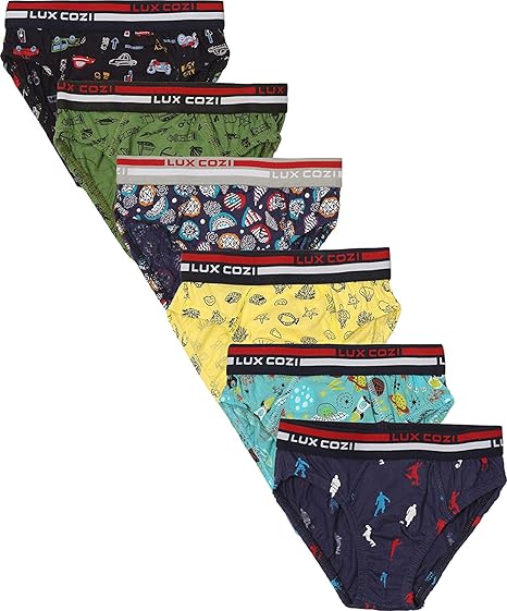 Lux Cozi Boys Outer Elastic Briefs- Assorted Colours