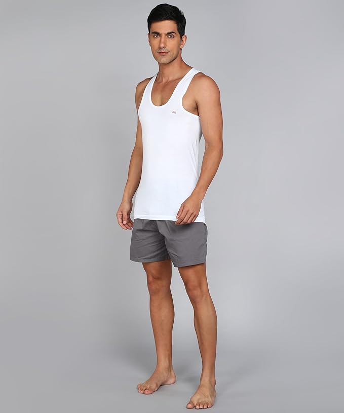 LUX VENUS Men's Round Neck Sleeveless Cotton Vest