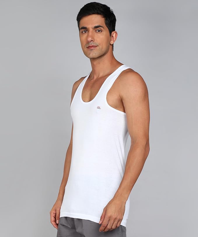 LUX VENUS Men's Round Neck Sleeveless Cotton Vest Pack of 6