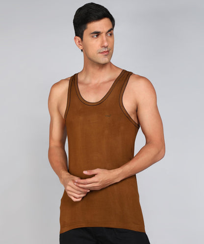 LUX VENUS Men's Round Neck Sleeveless Cotton Vest Pack of 4