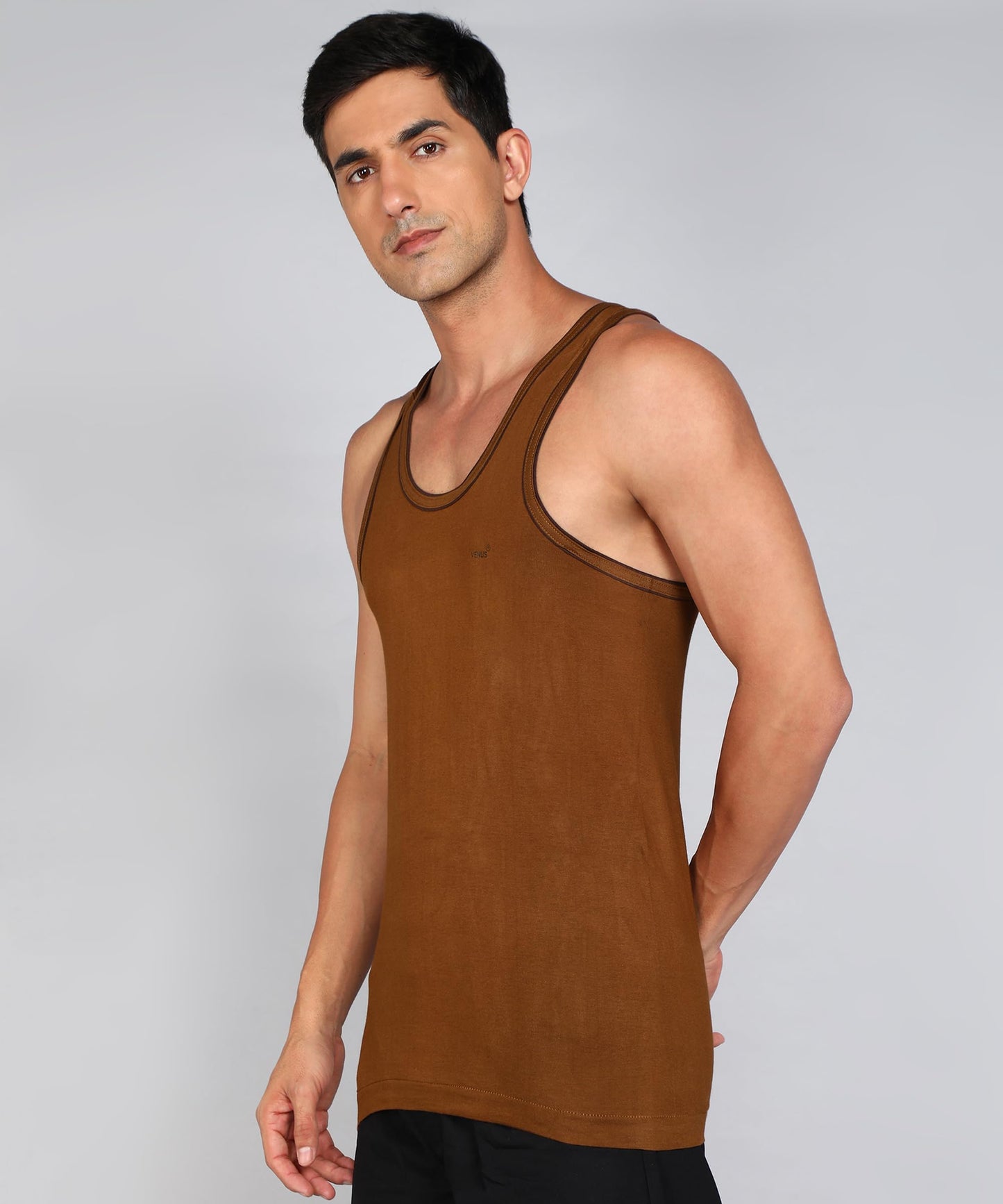 LUX VENUS Men's Round Neck Sleeveless Cotton Vest Pack of 4