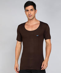 LUX VENUS Men's Round Neck Half Sleeve Cotton Vest Pack of 3