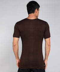 LUX VENUS Men's Round Neck Half Sleeve Cotton Vest Pack of 1 Assorted