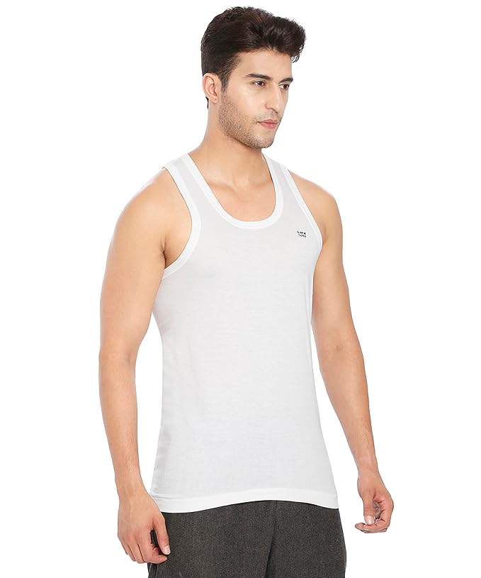 Lux Cozi 100% Cotton Men's Sleeveless Round Neck Vest (Pack of 1)