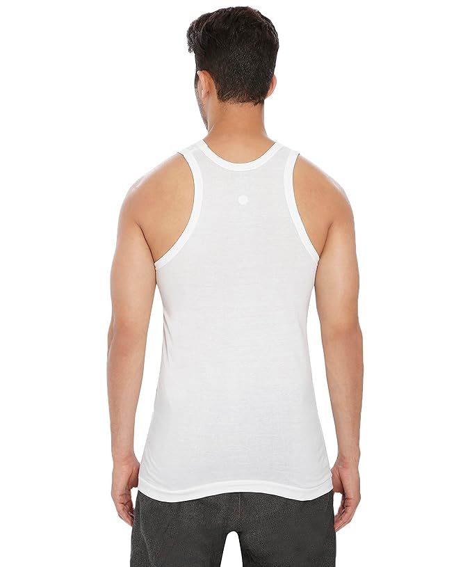 Lux Cozi 100% Cotton Men's Sleeveless Round Neck Vest (Pack of 1)