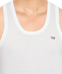 Lux Cozi 100% Cotton Men's Sleeveless Round Neck Vest (Pack of 1)