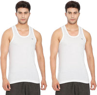 Lux Cozi 100% Cotton Men's Sleeveless Round Neck Vest (Pack of 2)