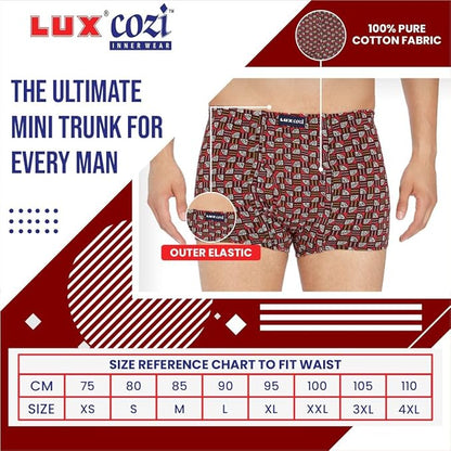 Lux Cozi Men's Cotton Trunks (Pack of 5)