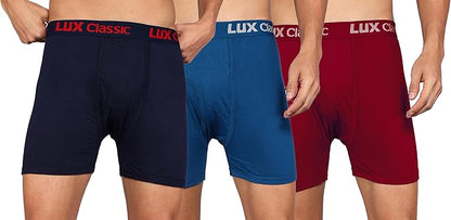 Lux Classic Men's Cotton Regular Solid Trunks (Pack of 3)