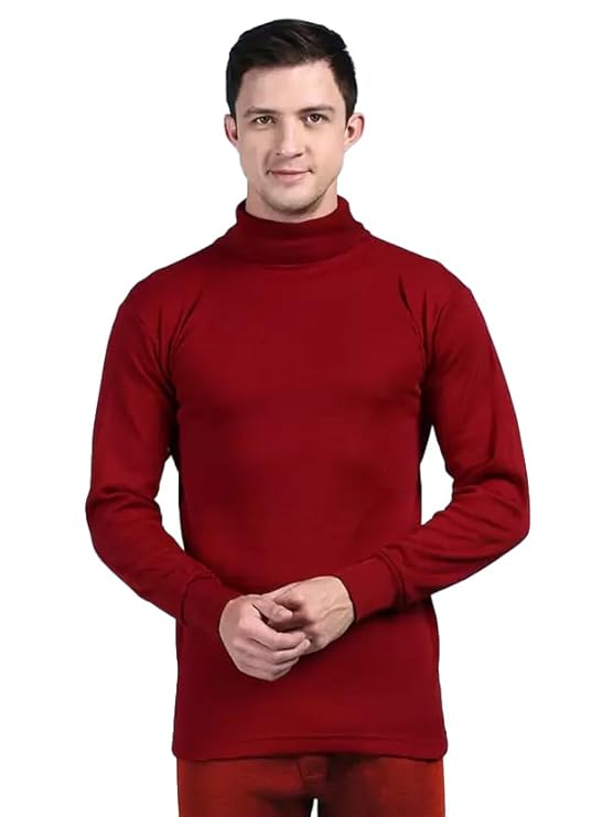 Lux Cott's Wool Men's Cotton Hi-Neck Thermal Top