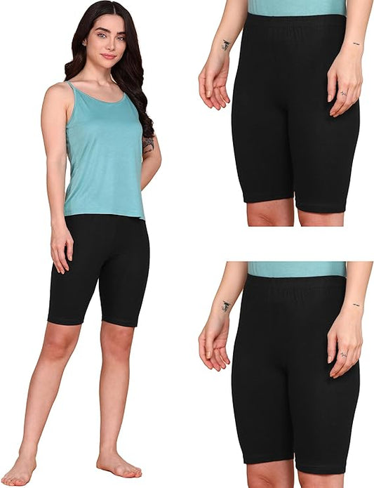 Lux Karishma Cotton Cycling Shorts for Women (Pack of 3)