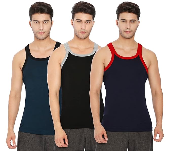 Lux Cozi Xylo Men Assorted Regular Fit Vest (Pack of 3)