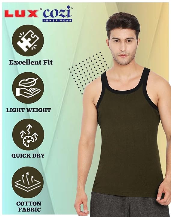 Lux Cozi Xylo Men Assorted Regular Fit Vest (Pack of 3)