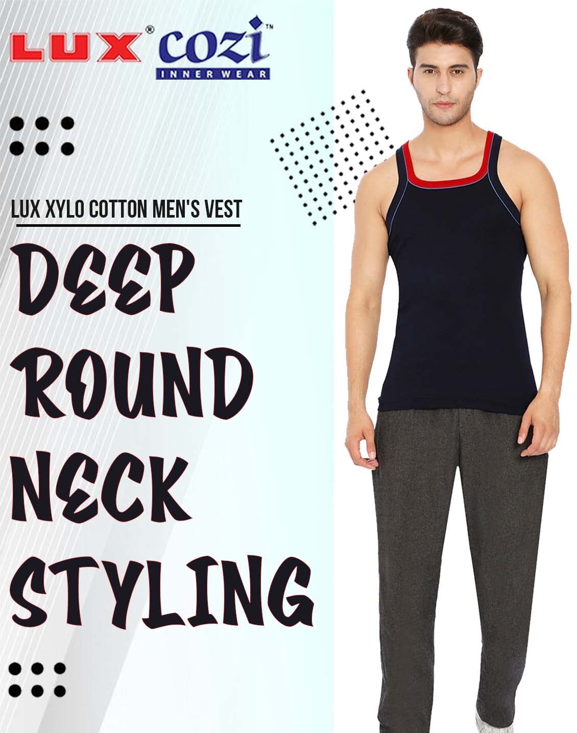 Lux Xylo Cotton Men's Vest Pack of 3