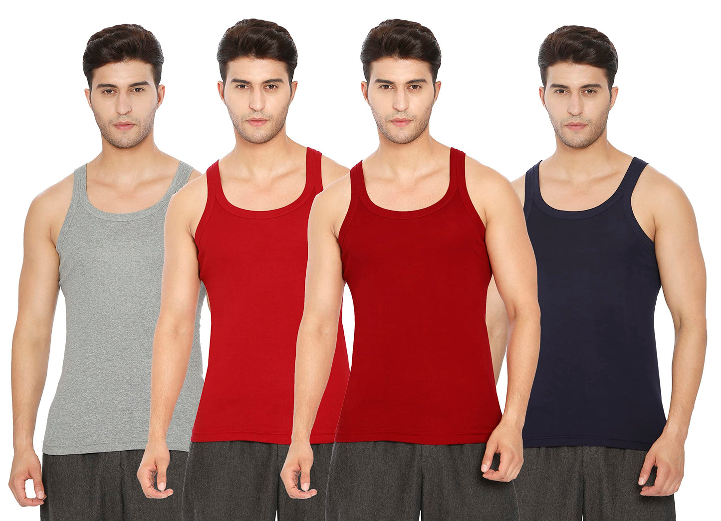 Lux Xylo Cotton Men's Vest Pack of 4