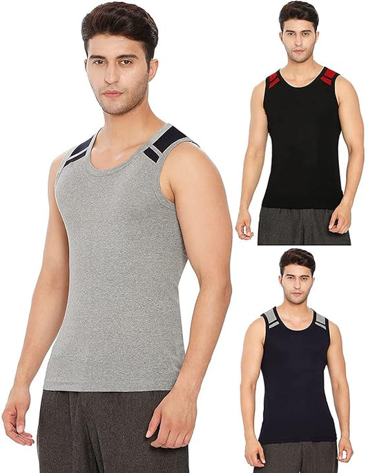 Lux Cozi Xylo Men Assorted Regular Fit Vest (Pack of 3)