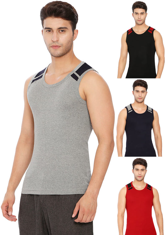 Lux Cozi Xylo Men Assorted Regular Fit Vest (Pack of 4)