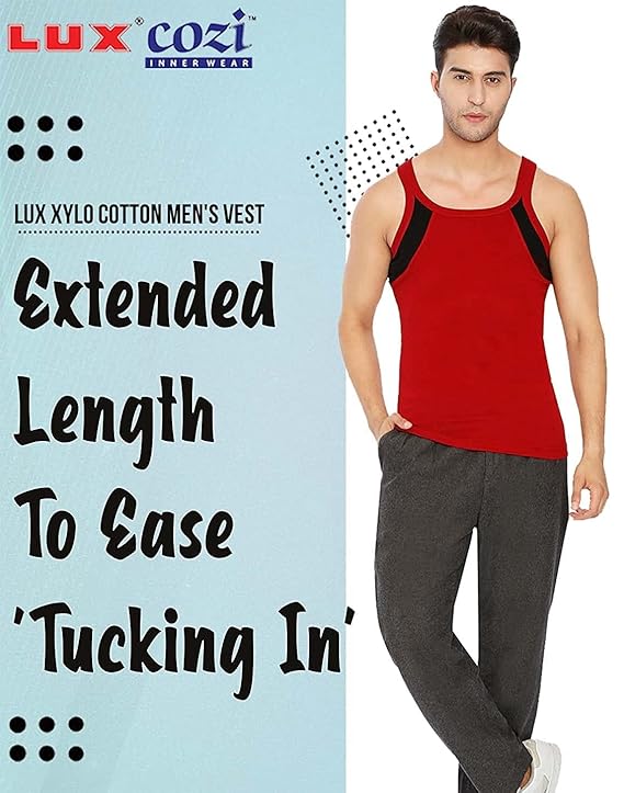 Lux Cozi Xylo Men Assorted Regular Fit Vest (Pack of 3)