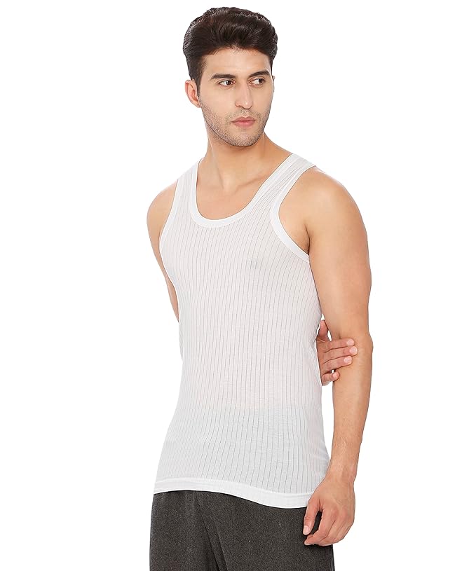 Lux Cozi 100% Cotton Men's Sleeveless Parker Vest Pack of 4