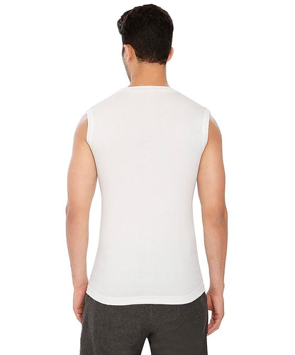 Lux Cozi 100% Cotton Men's Sleeveless White InnerTee Pack of 3