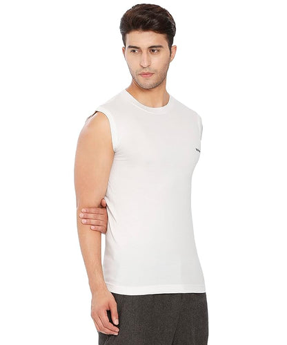 Lux Cozi 100% Cotton Men's Sleeveless White InnerTee Pack of 3