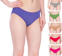 Lux Amore Women's Cotton Hipsters Solid Briefs Pack of 6 (Plain)