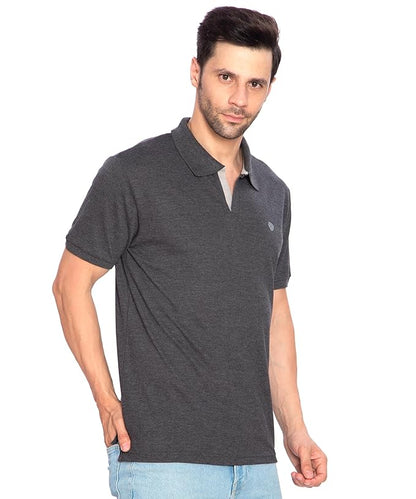 Lux Cozi Mens Regular Fit Polo Neck Half Sleeve Solid T-Shirt | Pack of 1