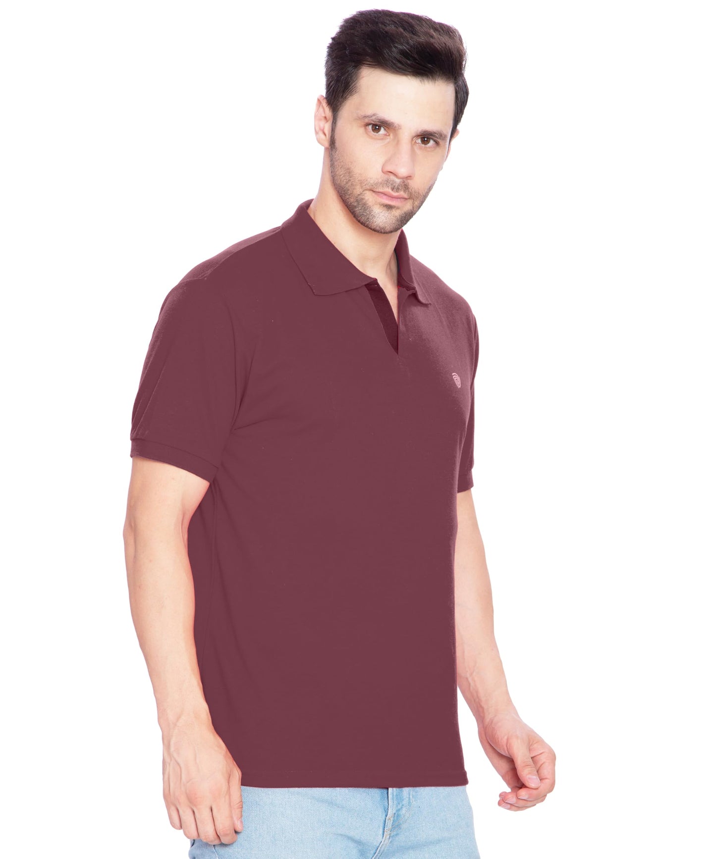 Lux Cozi Mens Regular Fit Polo Neck Half Sleeve Solid T-Shirt | Pack of 1