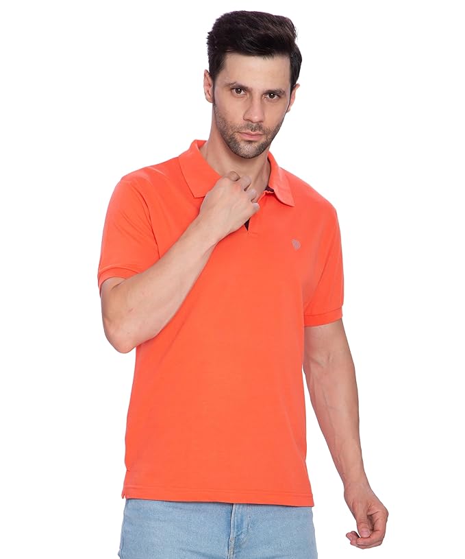 Lux Cozi Mens Regular Fit Polo Neck Half Sleeve Solid T-Shirt | Pack of 1