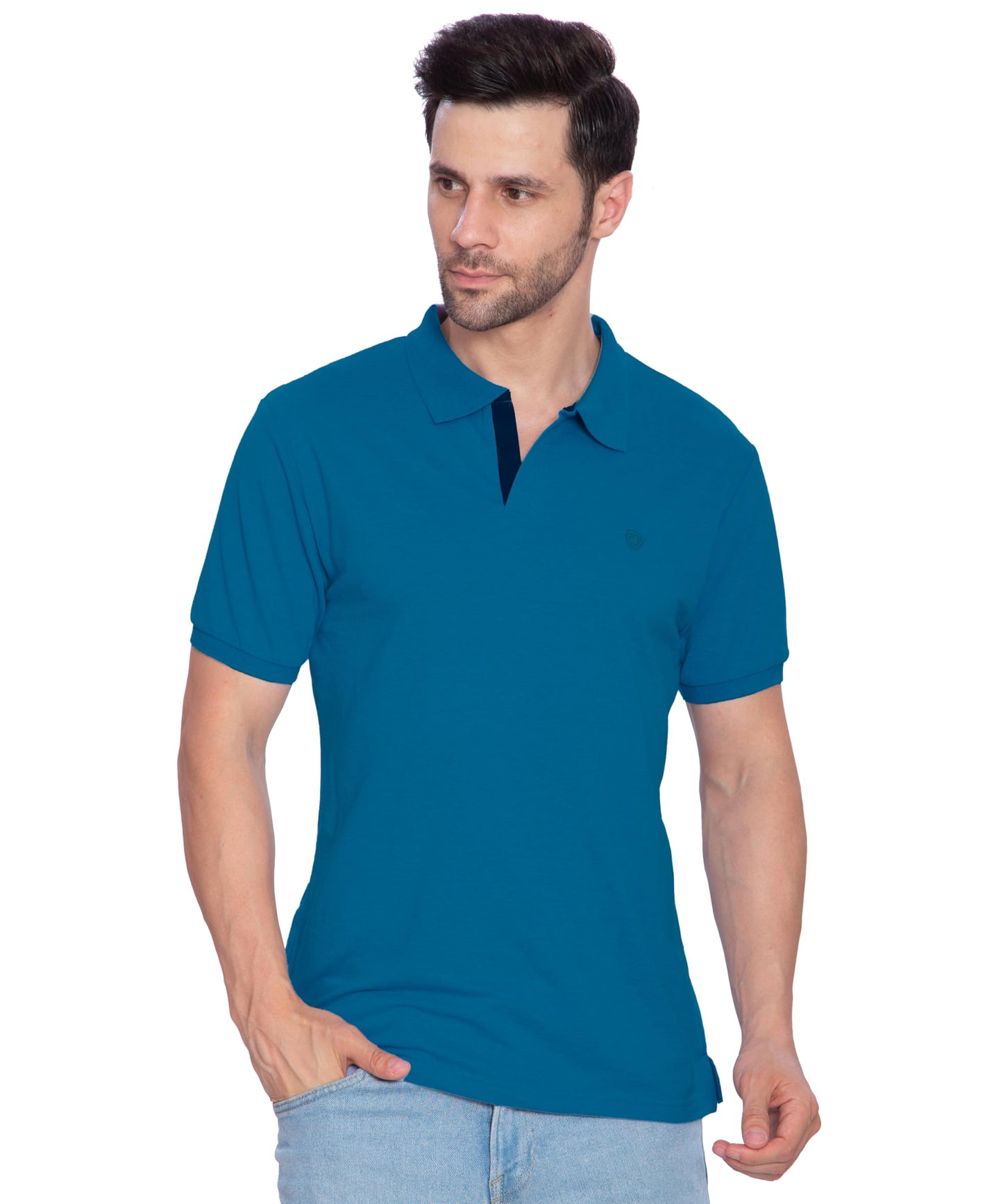 Lux Cozi Mens Regular Fit Polo Neck Half Sleeve Solid T-Shirt | Pack of 1