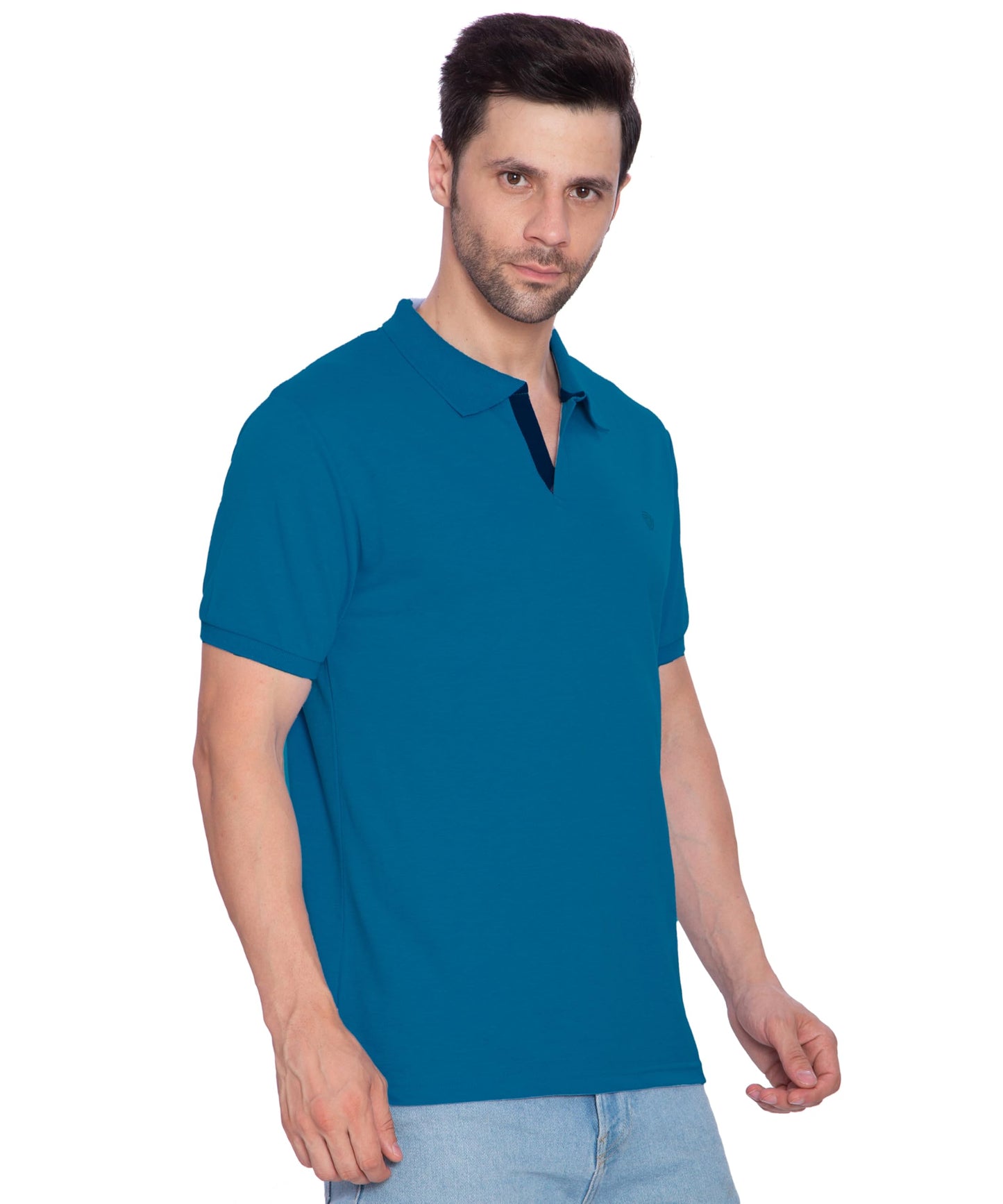 Lux Cozi Mens Regular Fit Polo Neck Half Sleeve Solid T-Shirt | Pack of 1