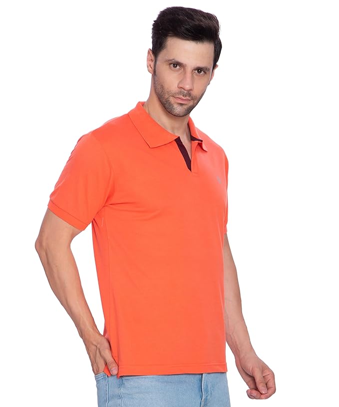 Lux Cozi Mens Regular Fit Polo Neck Half Sleeve Solid T-Shirt | Pack of 1