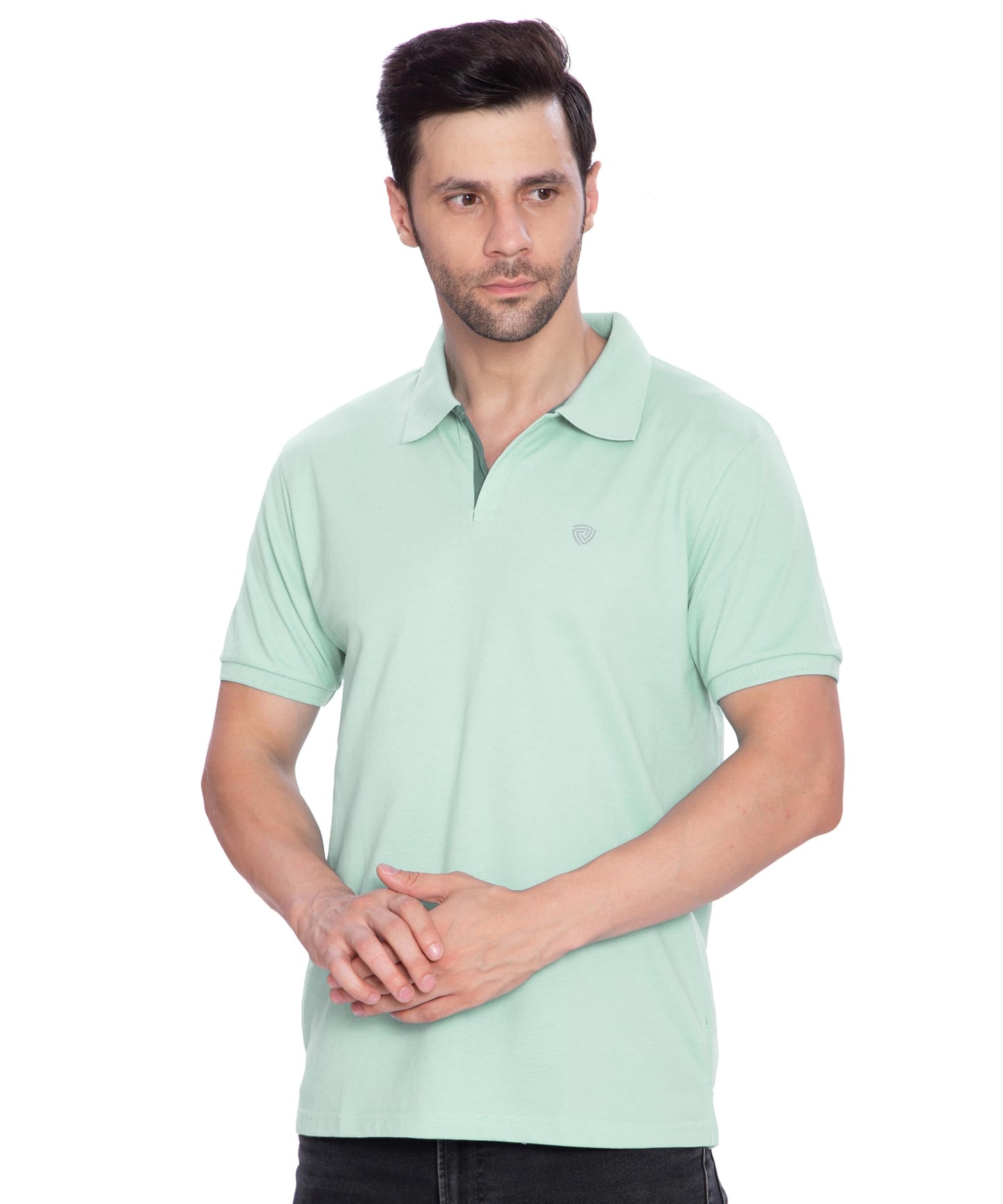 Lux Cozi Mens Regular Fit Polo Neck Half Sleeve Solid T-Shirt | Pack of 1