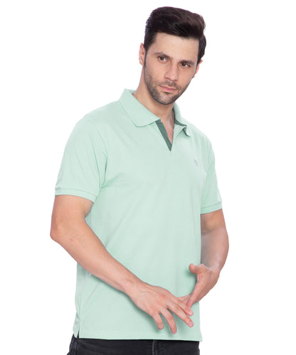 Lux Cozi Mens Regular Fit Polo Neck Half Sleeve Solid T-Shirt | Pack of 1